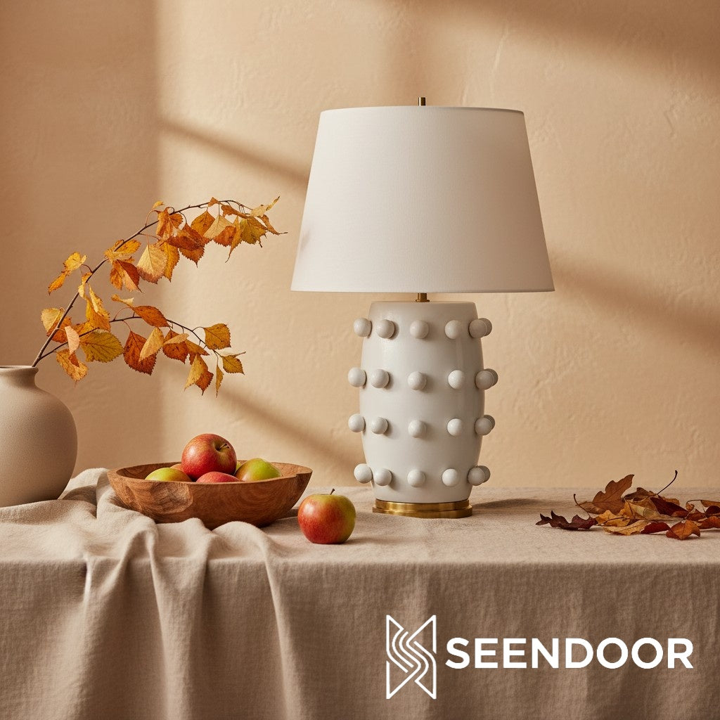 Luminex Sculptural Detail Contemporary Table Lamp for Entryways and Living Spaces