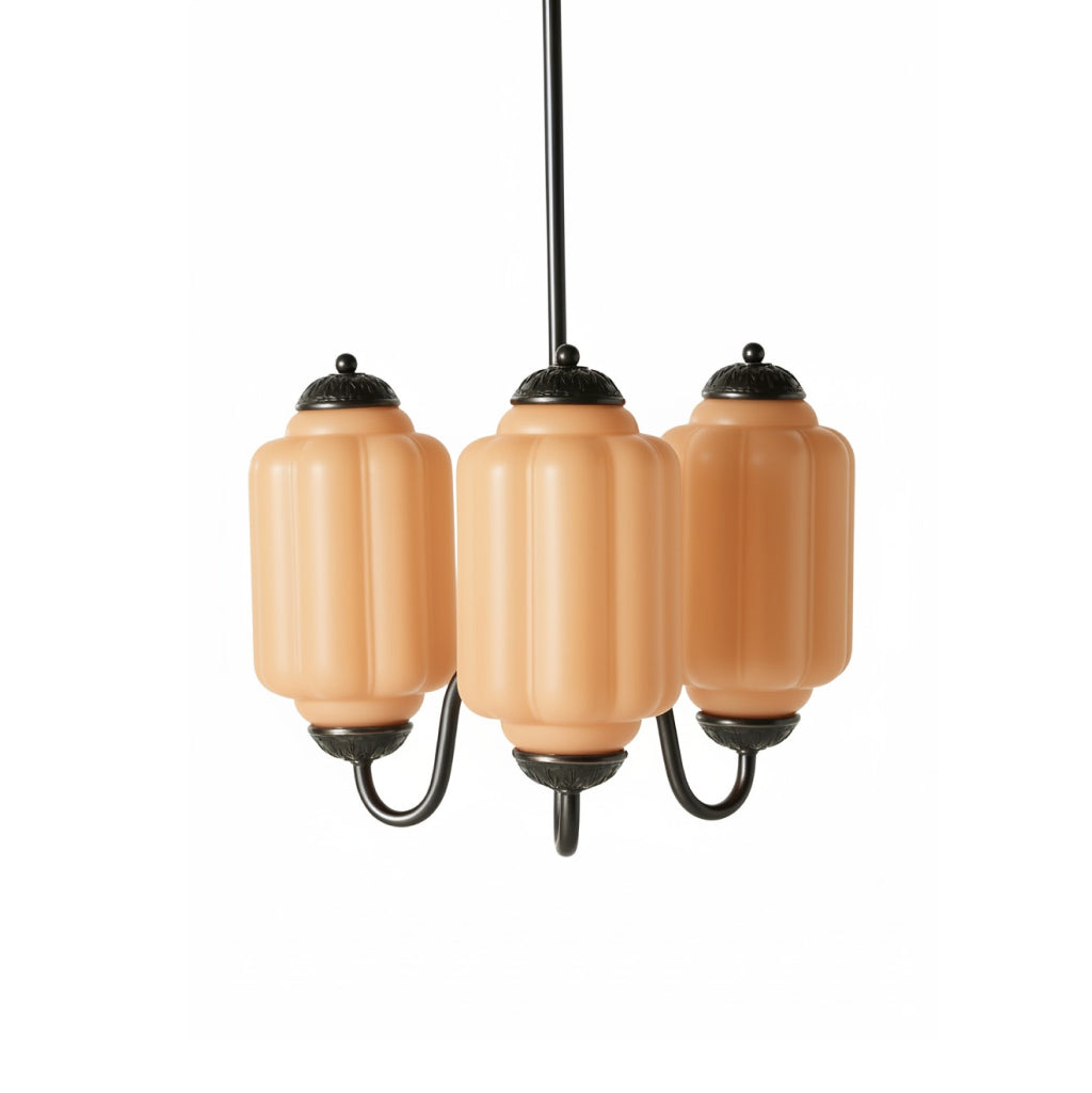 Eloise Vintage Glass Chandelier - Milk Glass Home Accent