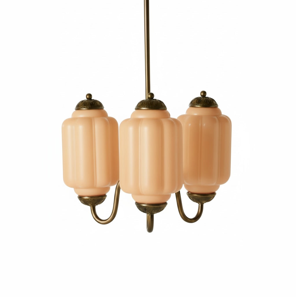 Eloise Vintage Glass Chandelier - Milk Glass Home Accent