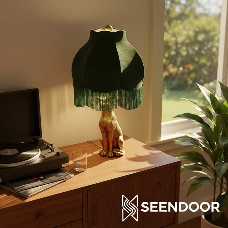 Pawdia Figurina Animale – Lampada da Tavolo in Poliresina per Camera da Letto e Soggiorno