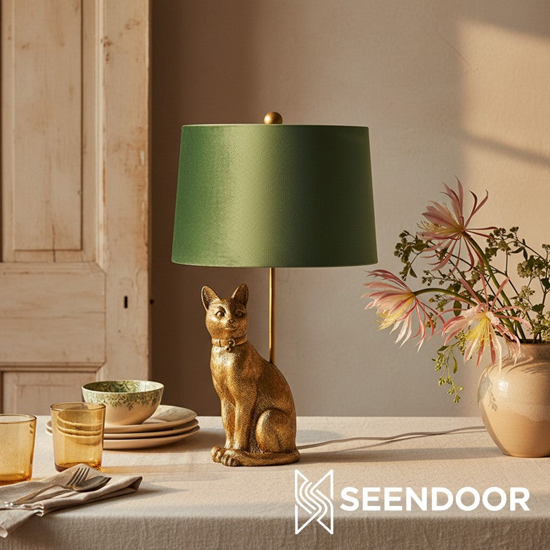 Pawdia Figurina Animale – Lampada da Tavolo in Poliresina per Camera da Letto e Soggiorno