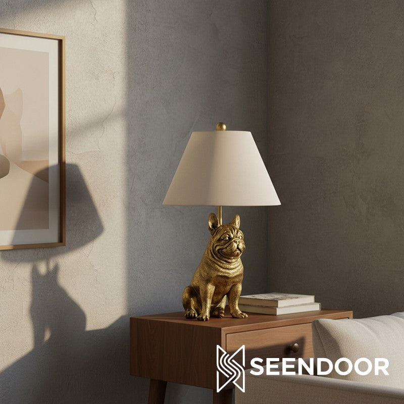 Pawdia Figurina Animale – Lampada da Tavolo in Poliresina per Camera da Letto e Soggiorno