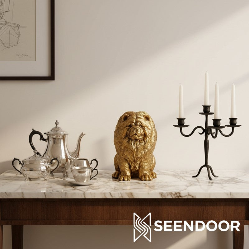 Pawdia Figurina Animale – Lampada da Tavolo in Poliresina per Camera da Letto e Soggiorno