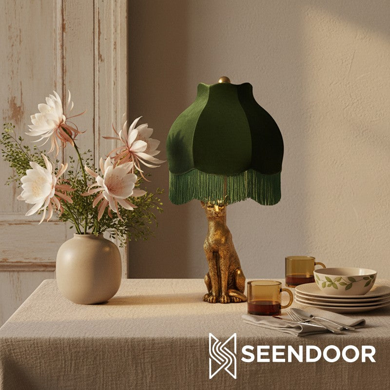 Pawdia Figurina Animale – Lampada da Tavolo in Poliresina per Camera da Letto e Soggiorno