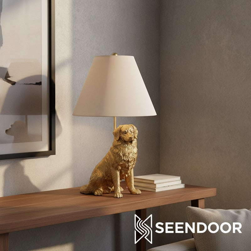 Pawdia Figurina Animale – Lampada da Tavolo in Poliresina per Camera da Letto e Soggiorno