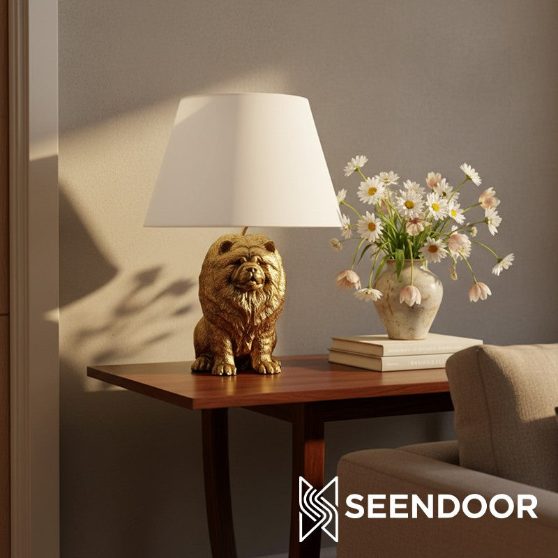 Pawdia Figurina Animale – Lampada da Tavolo in Poliresina per Camera da Letto e Soggiorno