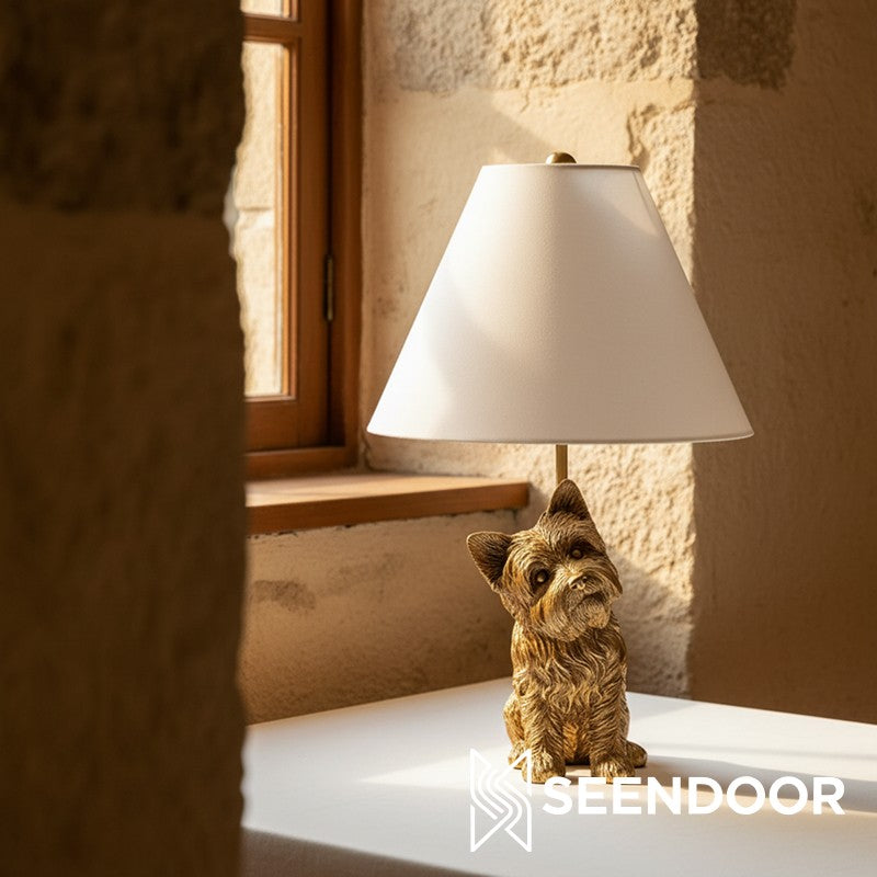 Pawdia Figurina Animale – Lampada da Tavolo in Poliresina per Camera da Letto e Soggiorno
