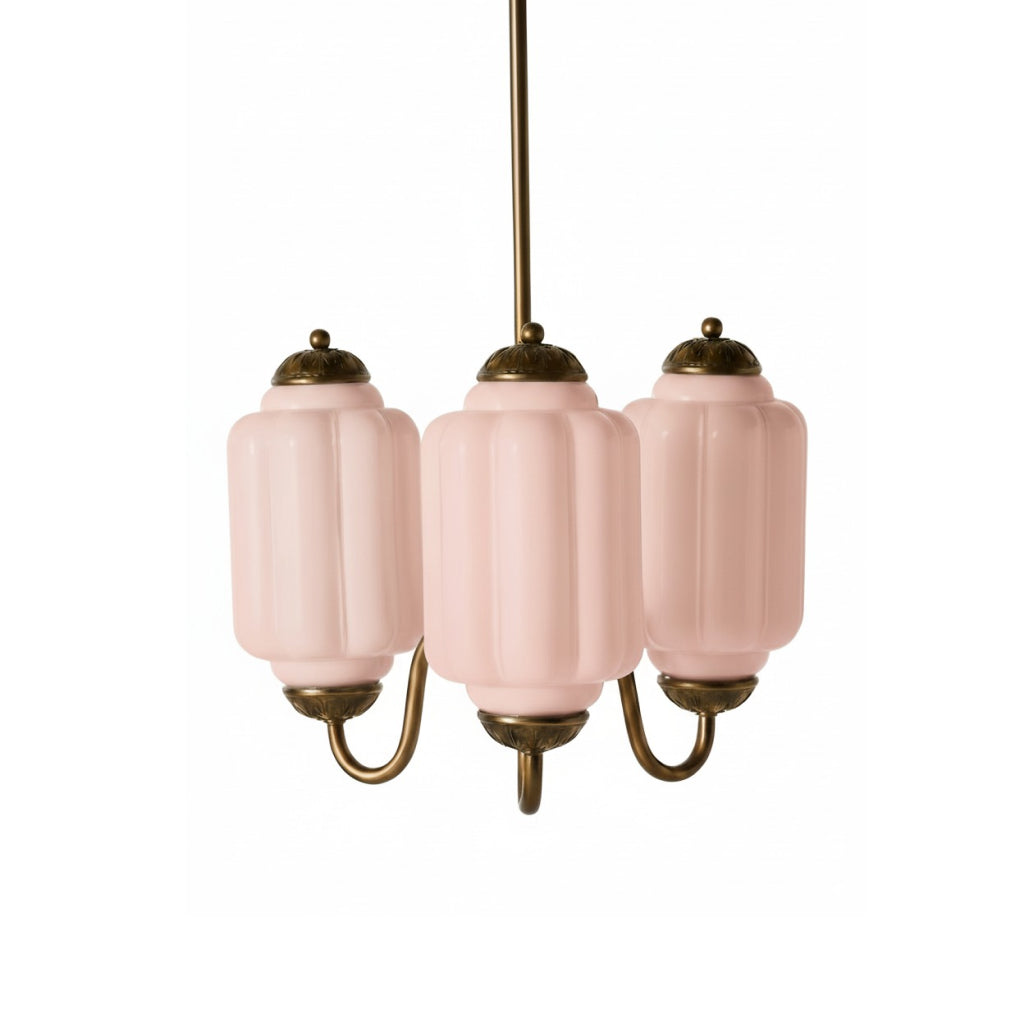 Eloise Vintage Glass Chandelier - Milk Glass Home Accent