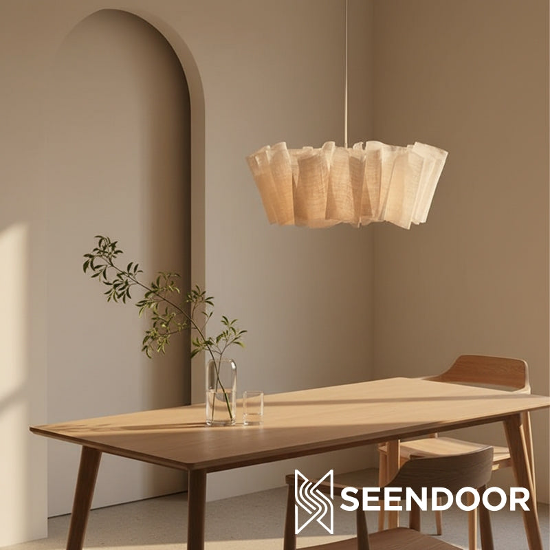 Luma Pleated Shade Modern Pendant Light for Kitchen & Dining Room