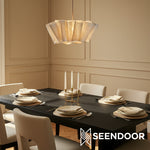 Afbeelding laden in galerijweergave, Luma Pleated Shade Modern Pendant Light for Kitchen &amp; Dining Room
