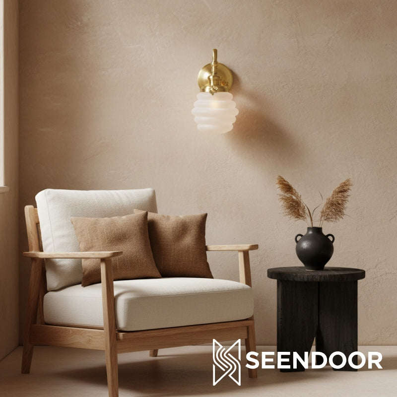 Capigia glazen metalen wandlamp voor badkamer - moderne badkamerverlichting met elegante stijl