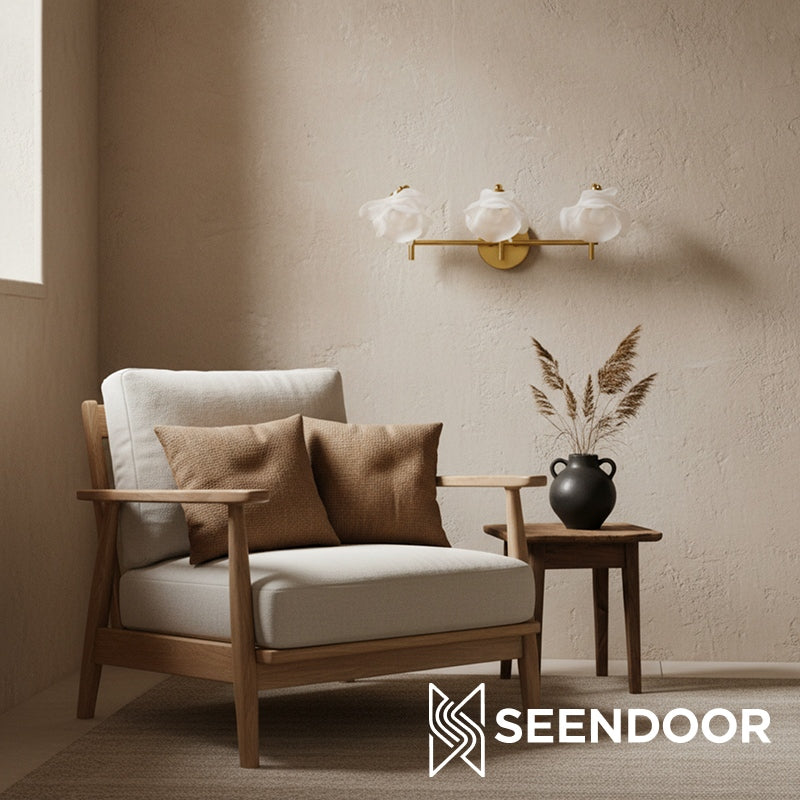 Revalis glazen bloem kaptafel wandlamp – moderne bloemige wandlamp