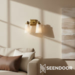 Load image into Gallery viewer, Derlina Classic Multi-head Glass Shade Wall Lamp for Bathroom &amp; Bedroom
