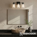 Load image into Gallery viewer, Derlina Classic Multi-head Glass Shade Wall Lamp for Bathroom &amp; Bedroom
