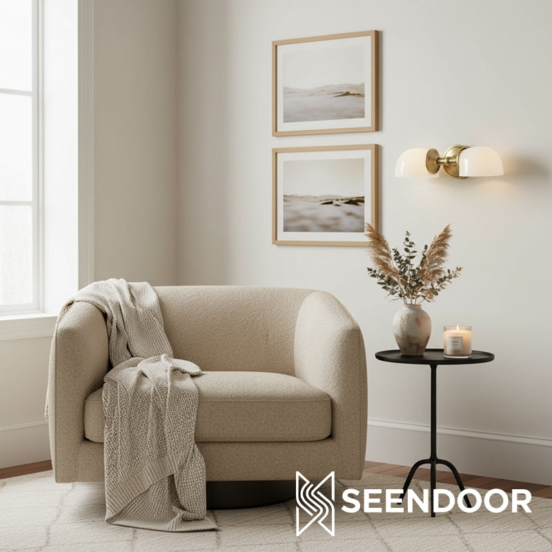 Kalvora Curved Arm Design Modern Wall Sconce for Bedroom & Living Room