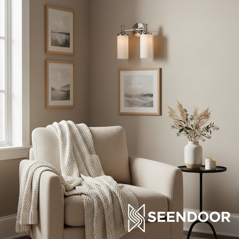 Kalvora Curved Arm Design Modern Wall Sconce for Bedroom & Living Room