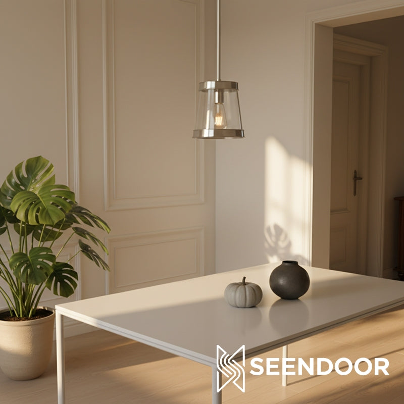 Driscoll Contemporary Drum Shade Pendant for Dining & Entryway