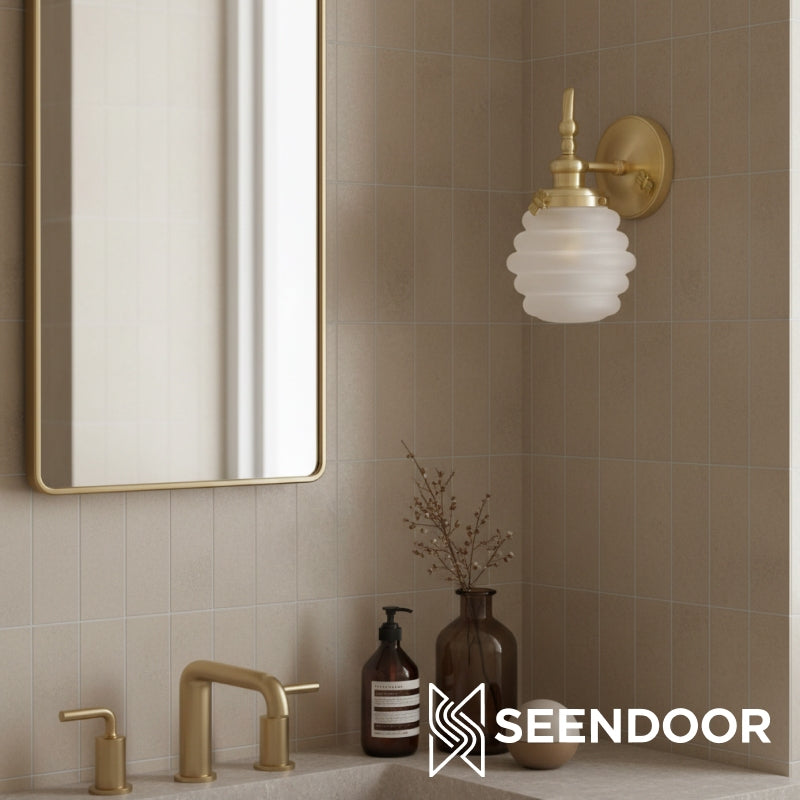 Capigia glazen metalen wandlamp voor badkamer - moderne badkamerverlichting met elegante stijl