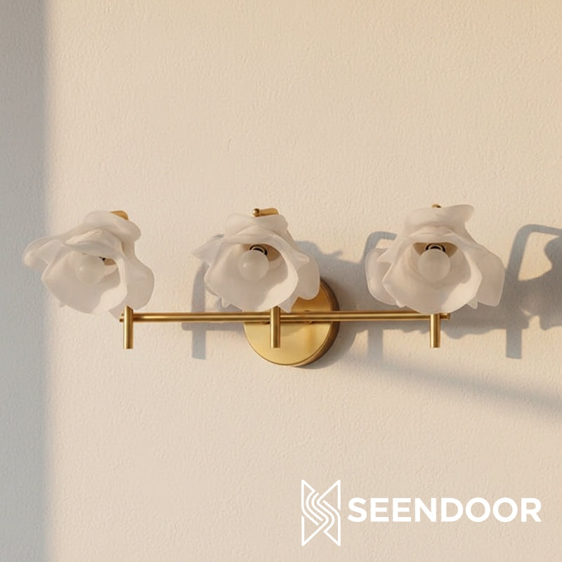 Revalis glazen bloem kaptafel wandlamp – moderne bloemige wandlamp