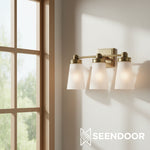 Load image into Gallery viewer, Derlina Classic Multi-head Glass Shade Wall Lamp for Bathroom &amp; Bedroom
