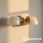 Load image into Gallery viewer, Kalvora Curved Arm Design Modern Wall Sconce for Bedroom &amp; Living Room
