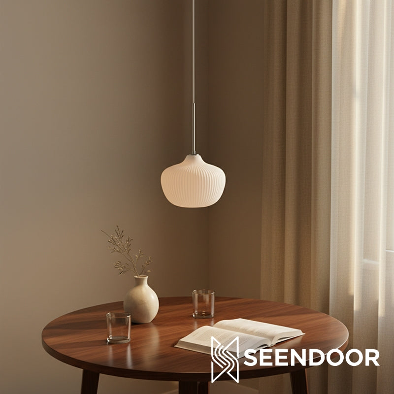 Rivrona Ribbed Fluted Modern Pendant Light for Dining & Kitchen