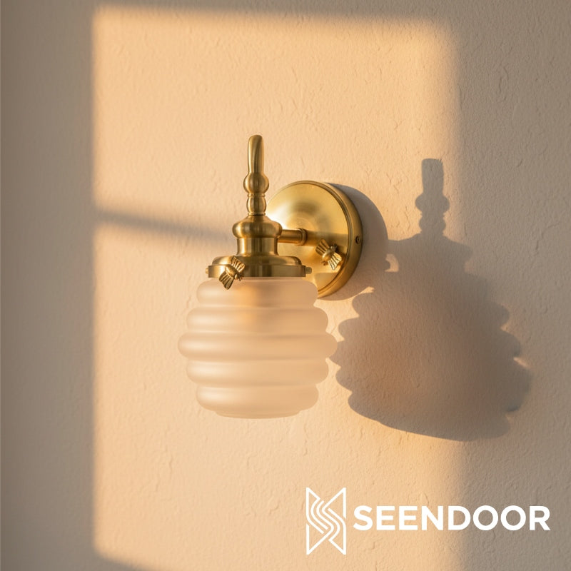 Capigia glazen metalen wandlamp voor badkamer - moderne badkamerverlichting met elegante stijl