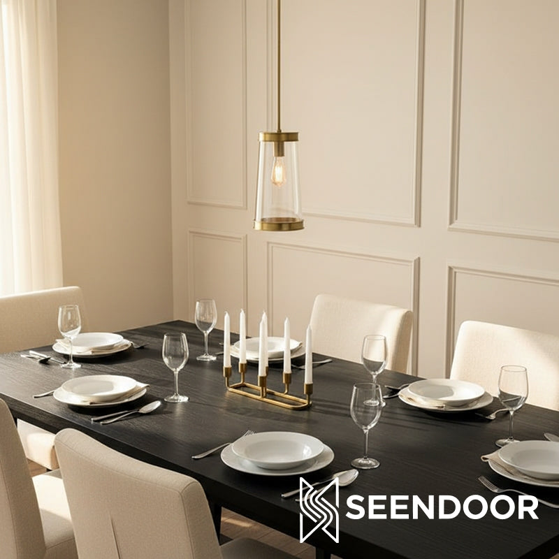 Driscoll Contemporary Drum Shade Pendant for Dining & Entryway