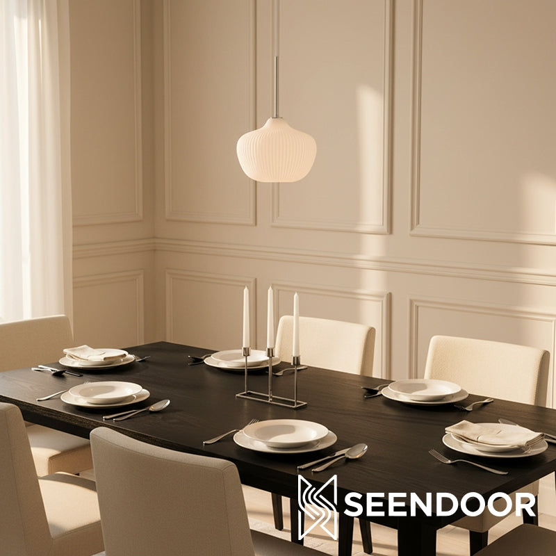 Rivrona Ribbed Fluted Modern Pendant Light for Dining & Kitchen