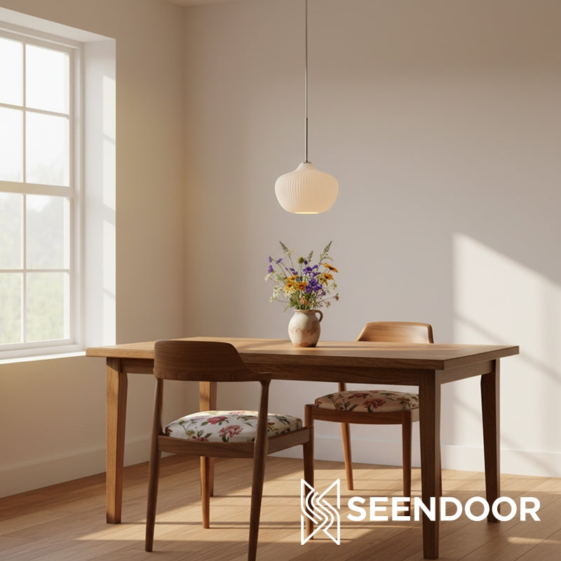 Rivrona Ribbed Fluted Modern Pendant Light for Dining & Kitchen