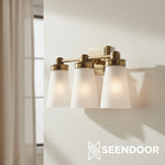 Load image into Gallery viewer, Derlina Classic Multi-head Glass Shade Wall Lamp for Bathroom &amp; Bedroom
