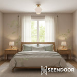 Load image into Gallery viewer, Merin Geometric Glass Modern Flush Mount for Hallway &amp; Bedroom
