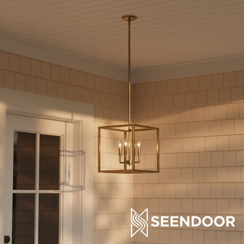 Ferrix Moderne Buitenlantaarn IJzeren Hanglamp - Industrieel Glazen Verlichtingsontwerp