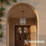 Afbeelding laden in galerijweergave, Ferrix Moderne Buitenlantaarn IJzeren Hanglamp - Industrieel Glazen Verlichtingsontwerp
