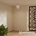 Load image into Gallery viewer, Merin Geometric Glass Modern Flush Mount for Hallway &amp; Bedroom
