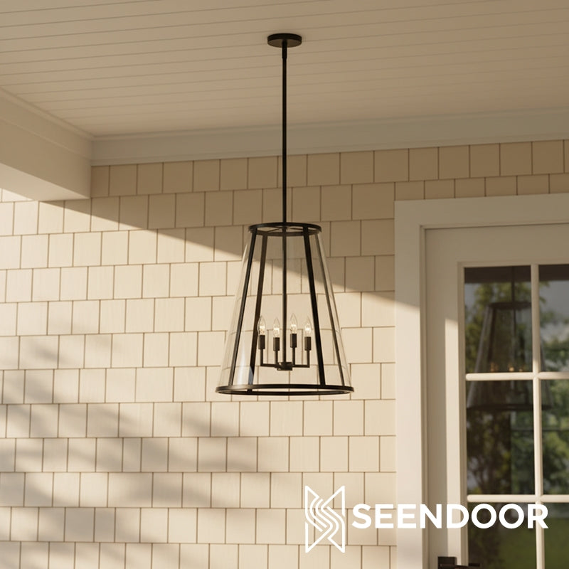 Ferrix Moderne Buitenlantaarn IJzeren Hanglamp - Industrieel Glazen Verlichtingsontwerp