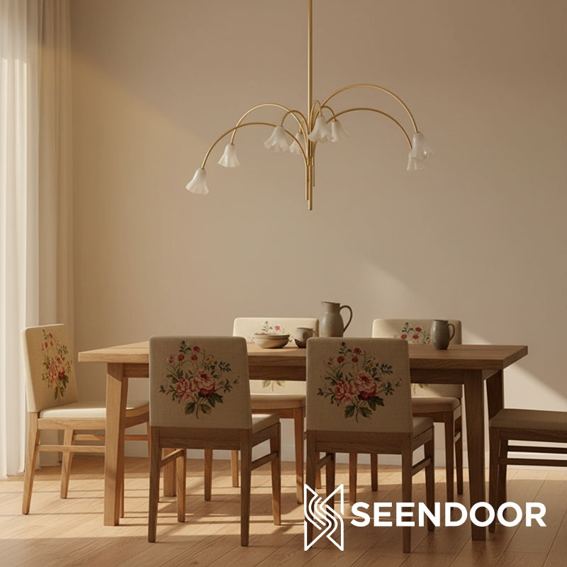 Bellina Sculptural Flower Chandelier for Bedroom and Entryway