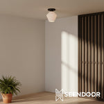 Load image into Gallery viewer, Merin Geometric Glass Modern Flush Mount for Hallway &amp; Bedroom
