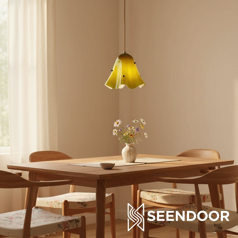 Lámpara colgante con pantalla floral Bellina Iluminación decorativa para el hogar