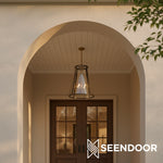 Afbeelding laden in galerijweergave, Ferrix Moderne Buitenlantaarn IJzeren Hanglamp - Industrieel Glazen Verlichtingsontwerp
