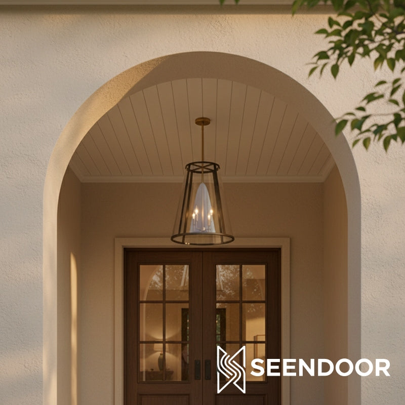 Ferrix Moderne Buitenlantaarn IJzeren Hanglamp - Industrieel Glazen Verlichtingsontwerp