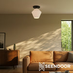 Load image into Gallery viewer, Merin Geometric Glass Modern Flush Mount for Hallway &amp; Bedroom
