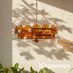 Load image into Gallery viewer, Lorenzo Overlapping Glass Discs – Vintage Lighting for Living Room