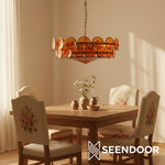 Load image into Gallery viewer, Lorenzo Overlapping Glass Discs – Vintage Lighting for Living Room