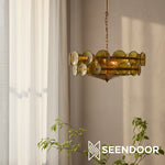 Load image into Gallery viewer, Lorenzo Overlapping Glass Discs – Vintage Lighting for Living Room