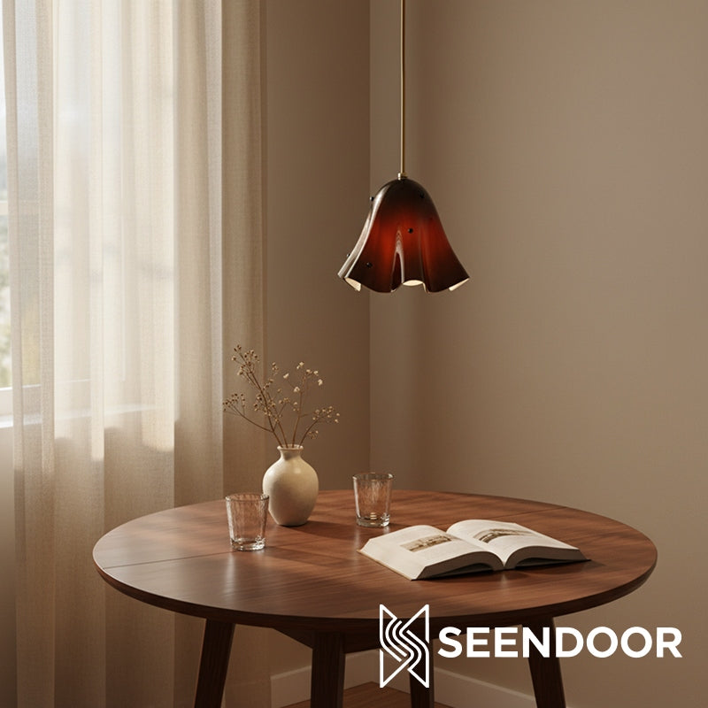 Lámpara colgante con pantalla floral Bellina Iluminación decorativa para el hogar