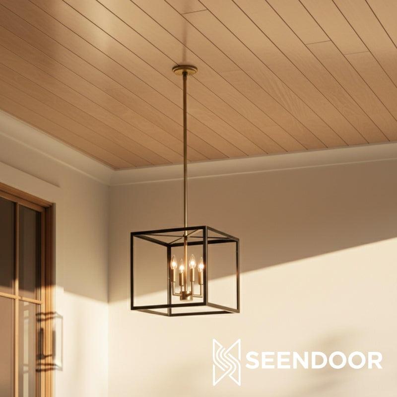 Ferrix Moderne Buitenlantaarn IJzeren Hanglamp - Industrieel Glazen Verlichtingsontwerp