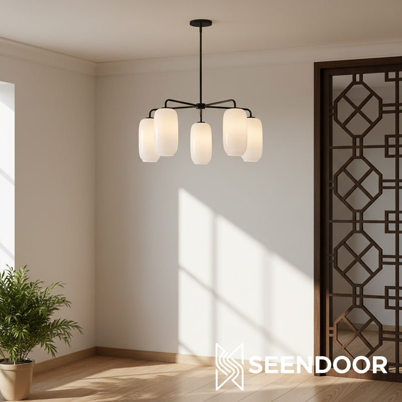 Lumivelle Sculptural Contemporary Chandelier for Entryway & Foyer