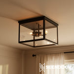 Afbeelding laden in galerijweergave, Ferrix minimalistische ijzeren inbouw plafondlamp - moderne buiten glazen plafondlamp
