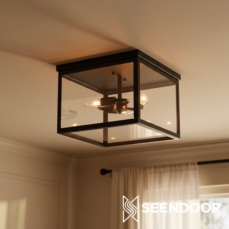 Ferrix minimalistische ijzeren inbouw plafondlamp - moderne buiten glazen plafondlamp